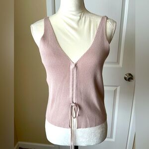 Cotton Emporium Nude Ribbed Lace Up Too Size Medium